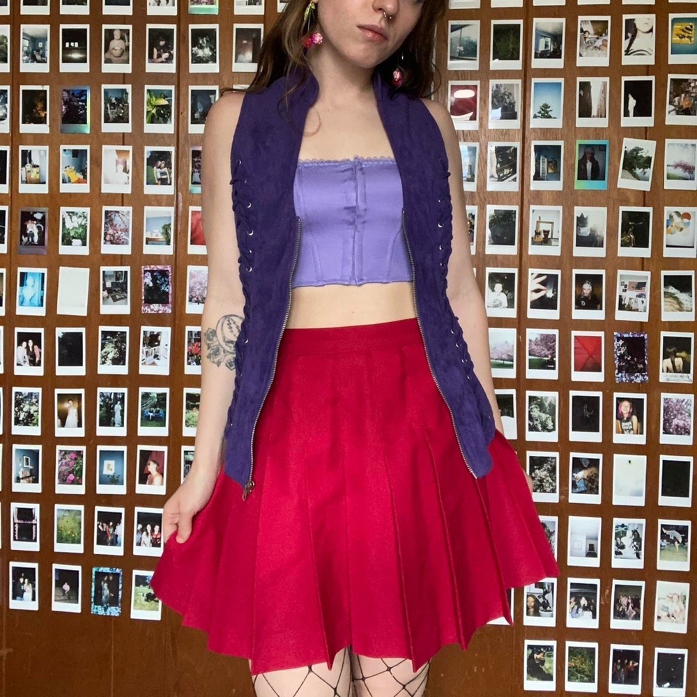 Lydia || NWT Suede Zip Corset Top (L) - Picture 3 of 15